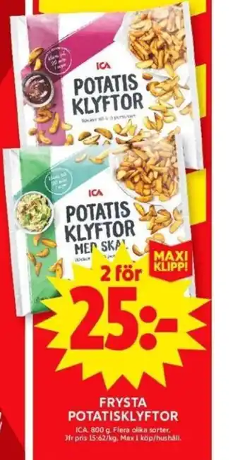 ICA Maxi Frysta potatisklyftor erbjuda