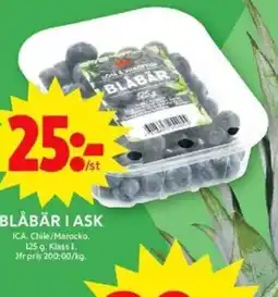 ICA Maxi Blåbär i ask erbjuda