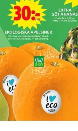 ICA Maxi Ekologiska apelsiner erbjuda