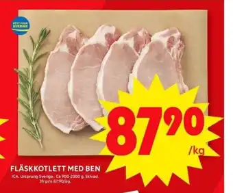 ICA Maxi Fläskkotlett med ben erbjuda