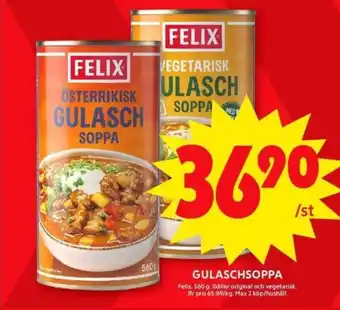 ICA Maxi Gulaschsoppa erbjuda