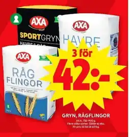 ICA Maxi Gryn, rågflingor erbjuda