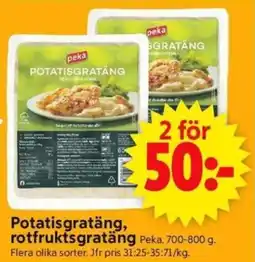 ICA Supermarket Potatisgratäng, rotfruktsgratäng Peka. erbjuda