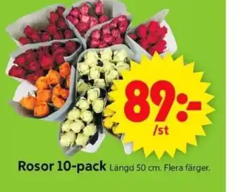 ICA Supermarket Rosor 10-pack Längd erbjuda