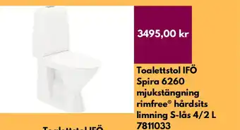 Hornbach Toalettstol IFÖ Spira 6260 mjukstängning rimfree® hårdsits erbjuda