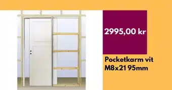 Hornbach Pocketkarm vit M8x21 95mm erbjuda