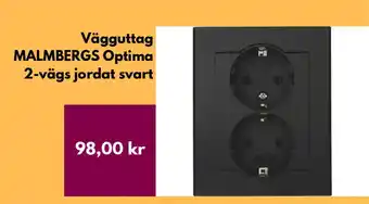 Hornbach Vägguttag MALMBERGS Optima 2-vägs jordat svart erbjuda