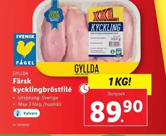 Lidl GYLLDA Färsk kycklingbröstfilé erbjuda