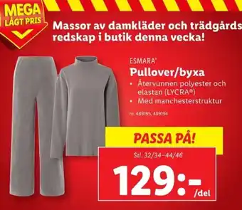 Lidl ESMARA Pullover/byxa erbjuda