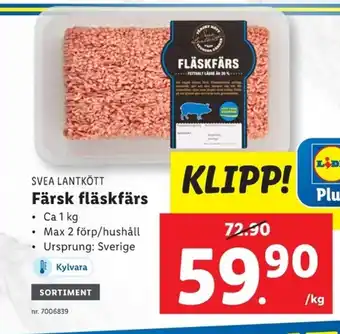 Lidl SVEA LANTKÖTT Färsk fläskfärs erbjuda