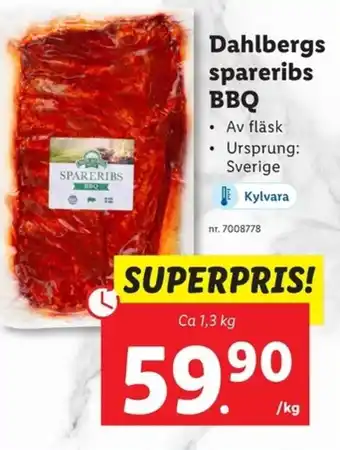 Lidl Dahlbergs spareribs BBQ erbjuda