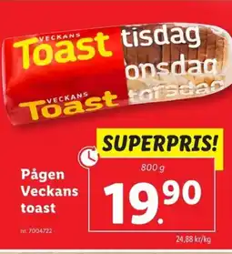 Lidl Pågen Veckans toast erbjuda