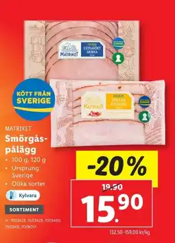 Lidl MATRIKET Smörgås- pålägg erbjuda