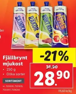 Lidl Fjällbrynt mjukost erbjuda