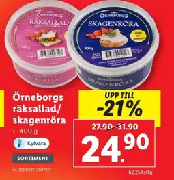 Lidl Örneborgs räksallad/ skagenröra erbjuda