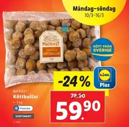 Lidl MATRIKET Köttbullar erbjuda