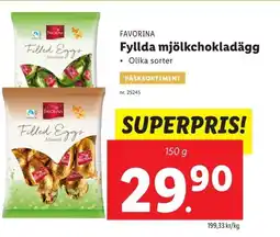 Lidl FAVORINA Fyllda mjölkchokladägg erbjuda