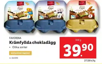 Lidl FAVORINA Krämfyllda chokladägg erbjuda