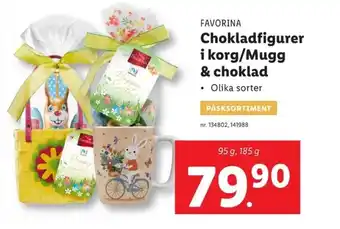 Lidl FAVORINA Chokladfigurer i korg/Mugg & choklad erbjuda