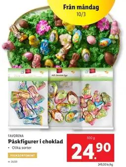 Lidl FAVORINA Påskfigurer i choklad erbjuda