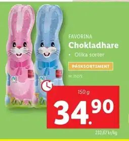 Lidl FAVORINA Chokladhare erbjuda