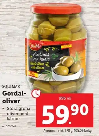 Lidl SOL&MAR Gordal- oliver erbjuda