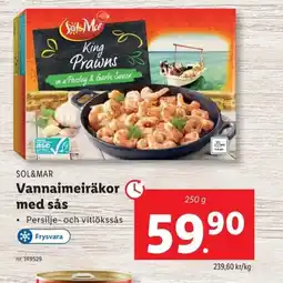 Lidl SOL&MAR Vannaimeiräkor med sås erbjuda