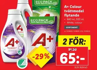 Lidl A+ Colour tvättmedel flytande erbjuda