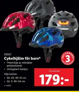 Lidl CRIVIT Cykelhjälm för barn erbjuda