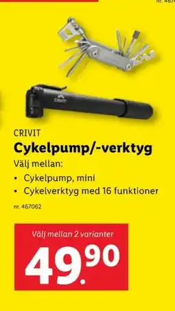 Lidl CRIVIT Cykelpump/-verktyg erbjuda