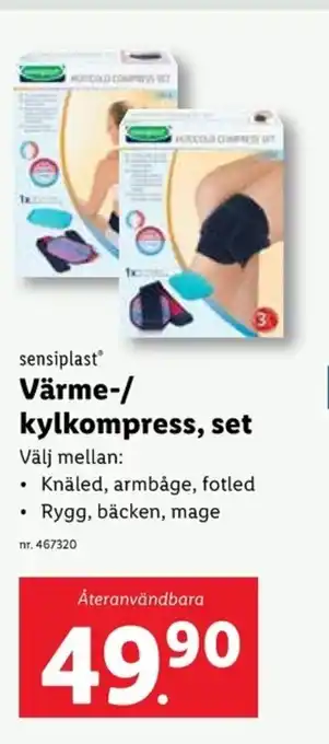 Lidl SENSIPLAST Värme-/ kylkompress, set erbjuda