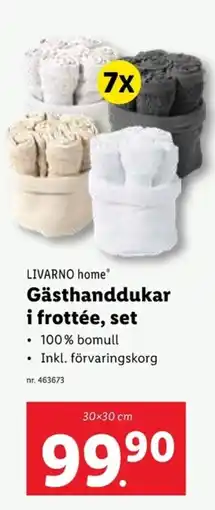 Lidl LIVARNO HOME Gästhanddukar i frottée, set erbjuda