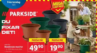 Lidl PARKSIDE Blomkruka med fat erbjuda