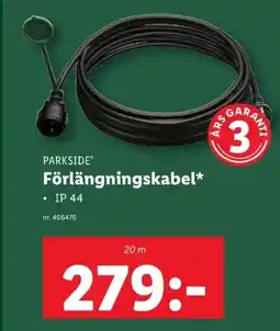 Lidl PARKSIDE Förlängningskabel erbjuda