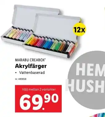 Lidl MARABU CREABOX® Akrylfärger erbjuda