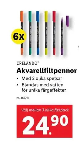 Lidl CRELANDO Akvarellfiltpennor erbjuda