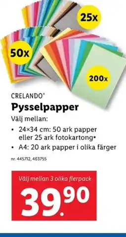 Lidl CRELANDO Pysselpapper erbjuda