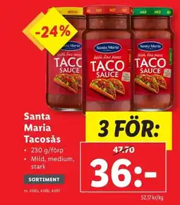 Lidl SANTA MARIA Tacosås erbjuda