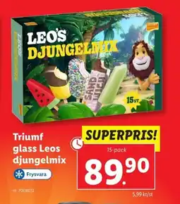 Lidl Triumf glass Leos djungelmix erbjuda