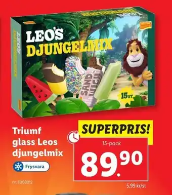 Lidl Triumf glass Leos djungelmix erbjuda