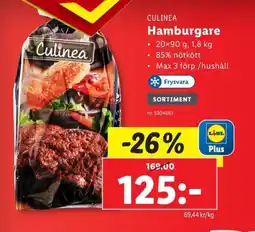 Lidl CULINEA Hamburgare erbjuda