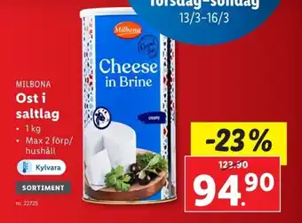 Lidl MILBONA Ost i saltlag erbjuda