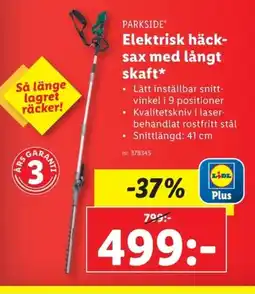 Lidl PARKSIDE Elektrisk häck- sax med långt skaft erbjuda