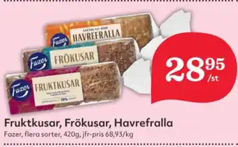 Hemköp FAZER Fruktkusar, Frökusar, Havrefralla erbjuda