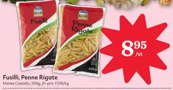 Hemköp MONTE CASTELLO Fusilli, Penne Rigate erbjuda