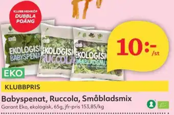 Hemköp Babyspenat, Ruccola, Småbladsmix erbjuda