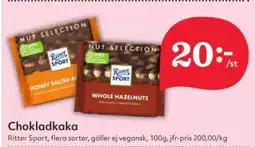 Hemköp RITTER SPORT Chokladkaka erbjuda