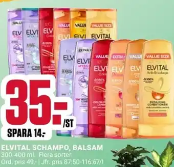 ÖoB ELVITAL SCHAMPO, BALSAM erbjuda