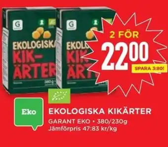 Willys Ekologiska kikärter garant erbjuda