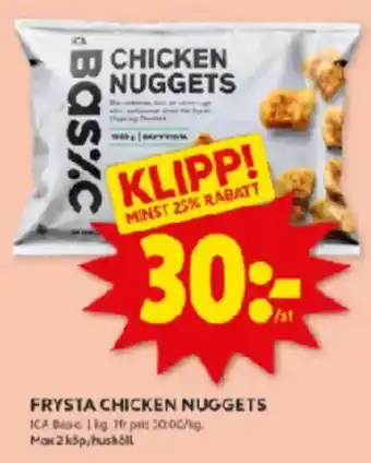 ICA Kvantum FRYSTA CHICKEN NUGGETS erbjuda